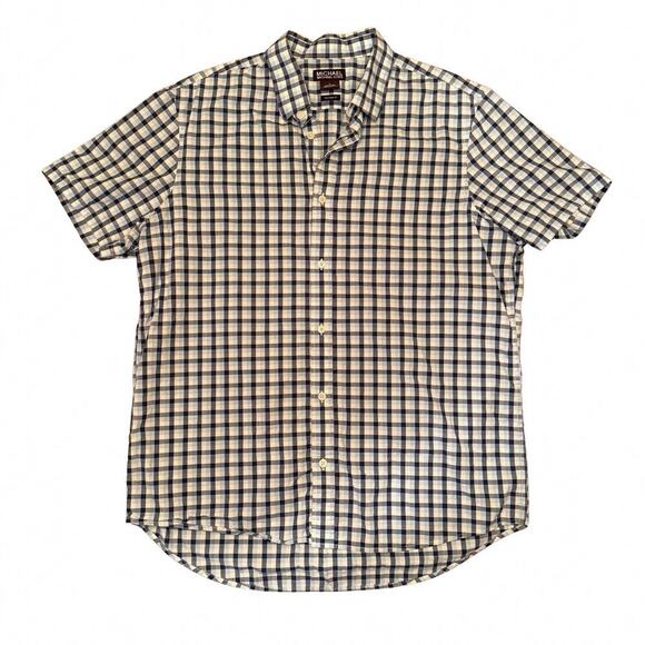 Michael Kors Tailored Fit Check Shirt Men’s Large 757F - Picture 1 of 7